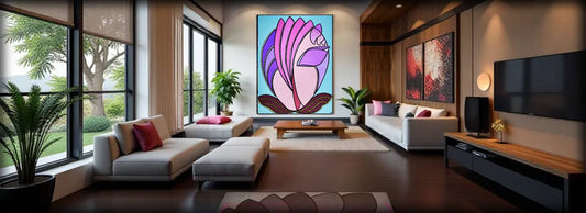 Toile d'Art Flottante - cadre blanc "La Princesse aux Perles"