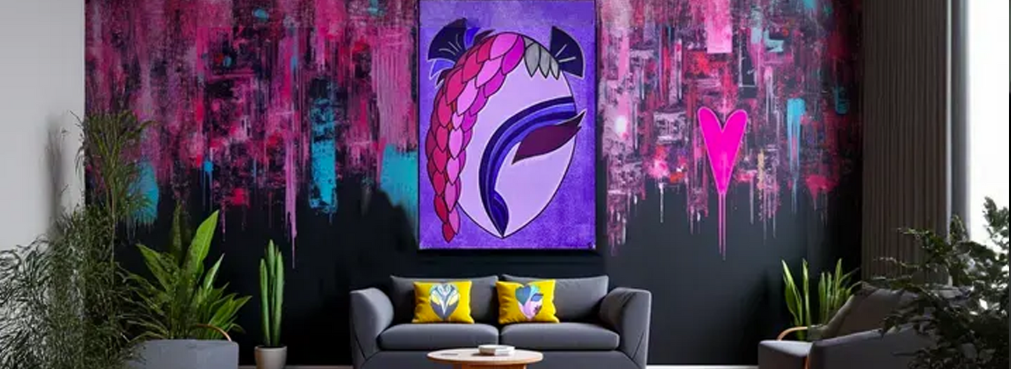 Cadre Contemporain "La Perruche Chinoise"