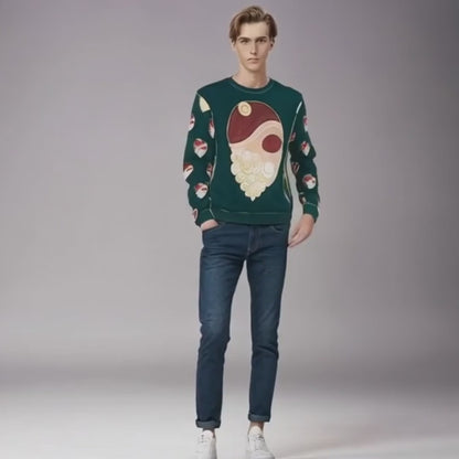 Pull de Noël - vert "Le Père Noël"